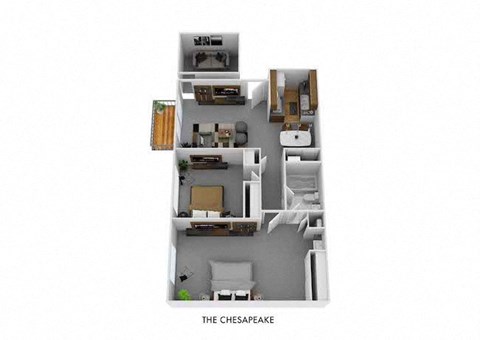 Floor plan for 2 beds, 1 bath, 850 sqft